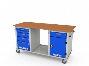 Верстак мобильный трехтумбовый WOKER PRO 3502.1800