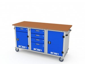 Верстак мобильный трехтумбовый WOKER PRO 3241.1800